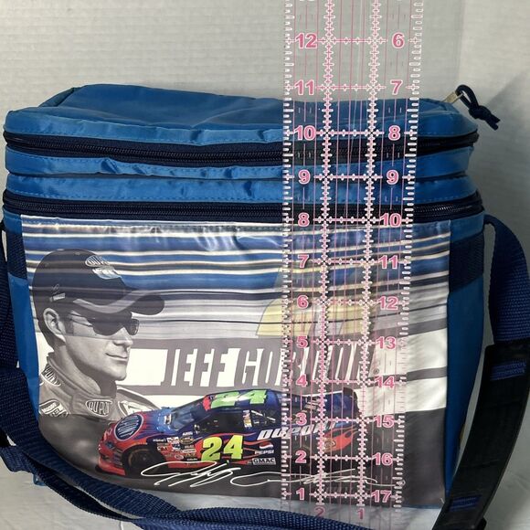 Jeff Gordon Lunch Box #24 Dupont Chevy Race Car Driver Blue Insulated W Strap - Picture 5 of 9